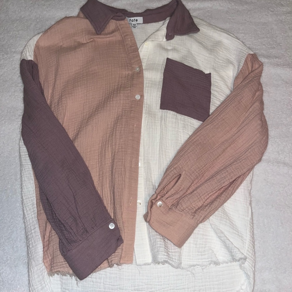 FATE multicolor gauze top